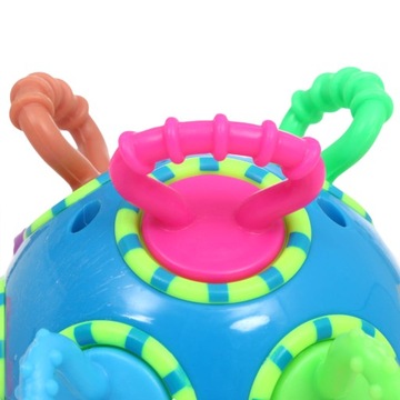 ПОГРЕМКА ПРОРЕЗЫВАТЕЛЬ ЦВЕТНОЙ СЕНСОРНЫЙ ШАР С ГАЙКАМИ