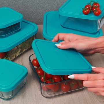 СТЕКЛЯННЫЕ КОНТЕЙНЕРЫ с крышкой ЧАШИ ДЛЯ ПОСУДОМОЕЧНОЙ МАШИНЫ ланч-бокс НАБОР из 3 шт.