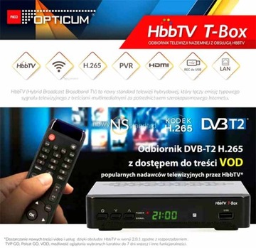 OPTICUM HbbTV T-BOX DVB-T2 H.265 HEVC