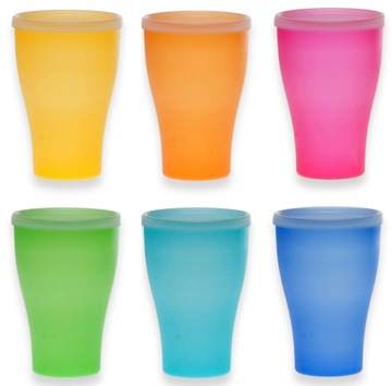 Kubki piknikowe 0,5 L przykrywka plastikowe 6 szt