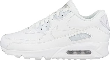 Buty Sportowe Męskie NIKE AIR MAX 90 LTR Skóra All White Całe Białe r 41