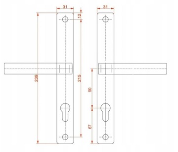 РУЧКА РУЧКИ ЗАМОК 90/22мм НАБОР ВСТАВОК ДЛЯ ВОРОТ 40x40 PREMIUM