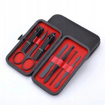 Набор для стрижки ногтей, 7 элементов + кусачки для маникюрных ножниц в футляре