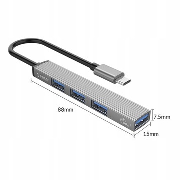 USB-C HUB 4 x USB 3.1 GEN1, алюминий ORICO