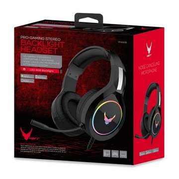 ИГРОВЫЕ НАУШНИКИ С МИКРОФОНОМ, ПРОВОДНЫЕ, НАКЛАДНЫЕ, ПК СО СВЕТОДИОДНОЙ RGB ПОДСВЕТКОЙ