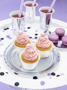 БУМАЖНЫЙ СТАКАН МЕТАЛЛИЧЕСКИЙ 220 мл 1 уп./6 шт. СЕРЕБРО