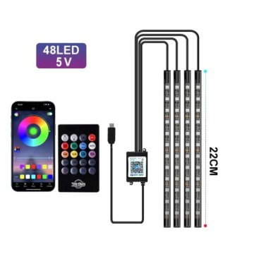 Светодиодная лента для автомобиля PRO RGB LEDs Освещение салона автомобиля ДИСТАНЦИОННОЕ ПРИЛОЖЕНИЕ