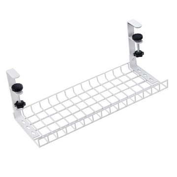 under Desk Cable Management Portable Lightweight Sturdy Shelf Durable White