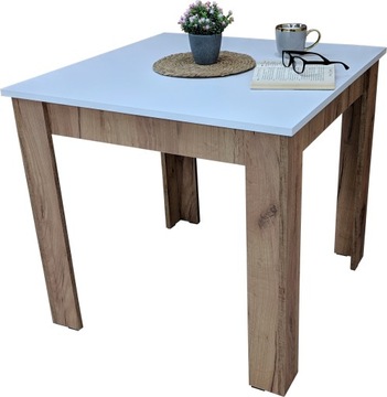 Elegancki stół do małego salonu kwadratowy 80x80