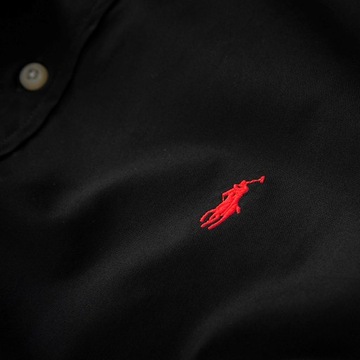 Polo Ralph Lauren koszula męska slim długi rękaw bawełna czarna r. L