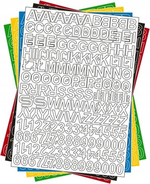 Буквы и цифры самоклеящиеся, белые, 2,5 см, 250 символов.