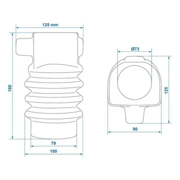 Резиновая крышка сильфона Knott KFG35 60 / 70 мм Резина для прицепа