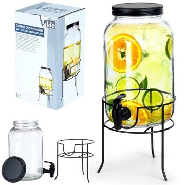 Банка с краном и подставкой 3л на свадьбу, день рождения, вечеринку на природе.