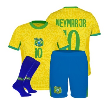BRAZYLIA NEYMAR strój komplet + getry rozmiar M-164