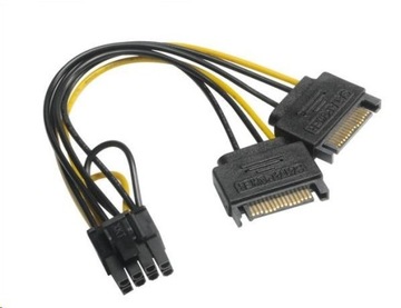 Адаптер питания AKASA 2x SATA на 6+2-контактный PCIe