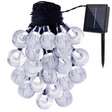 32M GIRLANDA SOLARNA OGRODOWA 300LED LAMPKI ŻARÓWKI ZIMNA BIEL BALKON TARAS
