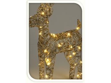 Светящееся декоративное рождественское украшение в виде северного оленя золотое Рождество 45 см