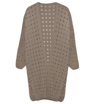 sweter ażurowy kardigan MARTINII L - 3XL kawa z mlekiem