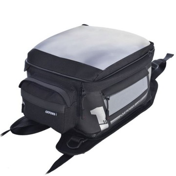 TORBA NA BAK S18 TANK BAG OXFORD 18L KOLOR CZARNY/SZARY MOCOWANIE NA PASKI