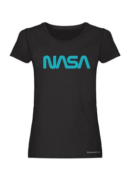 KOSZULKA DAMSKA CZARNA BAWEŁNIANA T-SHIRT NASA M