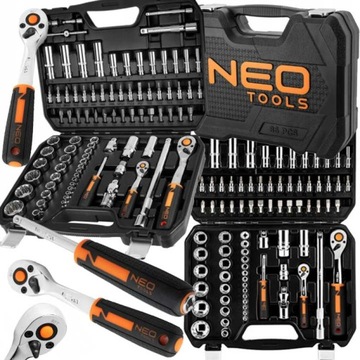 ZESTAW KOMPLET NASADKI TORX KLUCZE NASADOWE 1/4'' 1/2 86 ELEMENTY NEO TOOLS