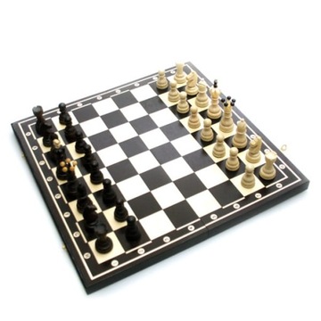 SZACHY DIAMENT DREWNIANE 44CM ETUI FLOKOWANE POLSKIE
