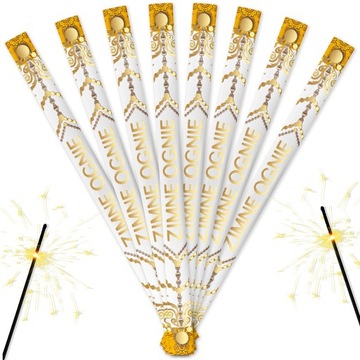 ELEGANCKIE DŁUGIE ZIMNE OGNIE WESELNE 70cm 48szt - GOLD EDITION OPAKOWANIA