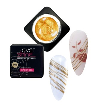 SPIDER GEL złoty ŻEL DO ZDOBIEŃ NAIL ART WZORY LINIE EVERSHINE 5ML