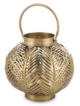 LAMPION ŚWIECZNIK METALOWY ZŁOTY