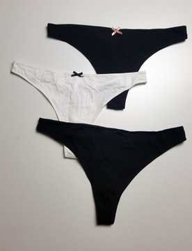 3-PAK Majtki Figi Cotton Thong H&M r.L