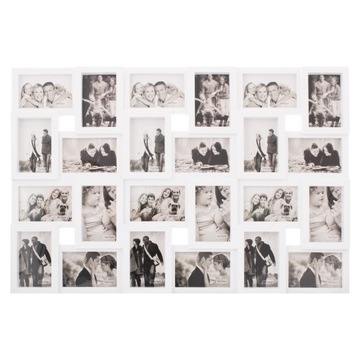 DUŻA RAMKA 24 ZDJĘCIA FOTORAMA 86x57cm MULTI FOTO GALERIA KOLAŻ BIAŁA