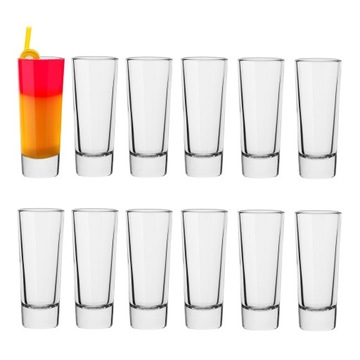 KOMPLET KIELISZKÓW XXL Do Wódki Shotów Na Imprezę 12x65 ml GRUBE SZKŁO