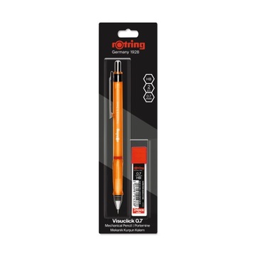 Ołówek automatyczny ROTRING Visuclick 0,7 mm + grafity , pomarańczowy