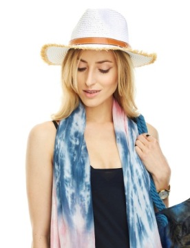 ШЛЯПА С ПОЛЯМИ В КАРМАНКЕ, СОЛОМА, белая