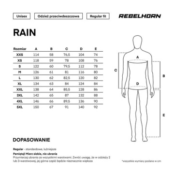 Черный дождевик Rebelhorn XL из двух частей