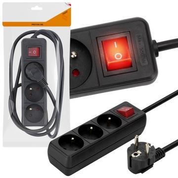 PRZEDŁUŻACZ LISTWA ZASILAJĄCA Z WŁĄCZNIKIEM 2M