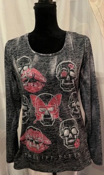 PHILIPP PLEIN koszulka bluzka /L/XL/ cyrkonie