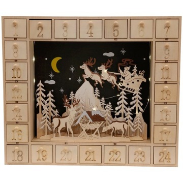 АДВЕНТ-КАЛЕНДАРЬ С ОТКРЫВАЮЩИМСЯ СВЕТОДИОДНЫМ ОКНОМ CH