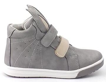 WOJTYŁKO ДЕТСКАЯ ОБУВЬ СЕРАЯ лодыжки С ЗАЛИПУЧКОЙ 22