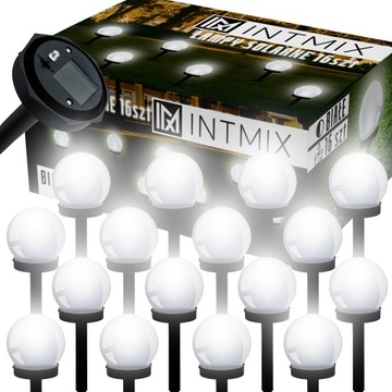 16x LAMPA SOLARNA OGRODOWA MOCNA BIAŁA KULA LED XXL