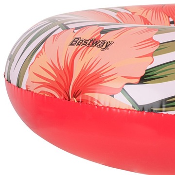 BESTWAY 36237 Kółko do pływania koło dmuchane kwiaty liście róż biały max 9