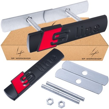 AUDI S-LINE EMBLEMAT ZNACZEK LOGO GRILL CZARNY MAT