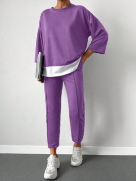 КОМПЛЕКТ ЖЕНСКОГО СПОРТИВНОГО СПОРТИВНОГО НАБОРА, ПУРПУРНЫЙ CASUAL L LOA