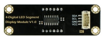 Гравитация — 4-значный сегментный дисплей I2C — зеленый