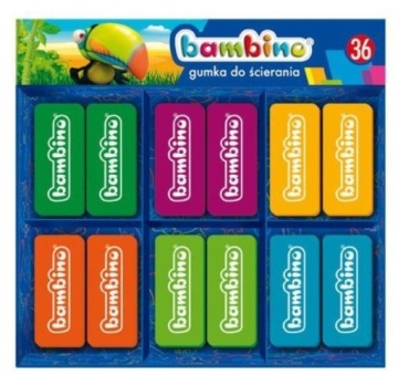 Гумка для стирання шкільна кольорова Bambino 1 шт.