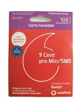 Niemiecka Karta Sim Niemcy Starter Vodafone CallYa Deutschland 10€ na start