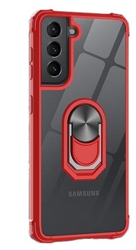Plecki Leyi ring Samsung S21 RED / CLEAR