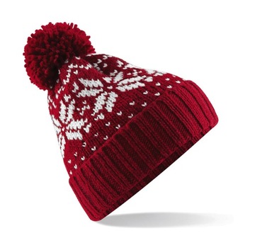GRUBA CIEPŁA CZAPKA ZIMOWA BEANIE Z POMPONEM
