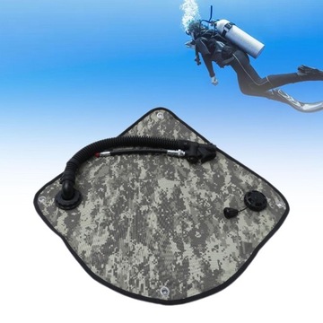 BCD do nurkowania, skrzydło, pęcherz, boja do nurkowania swobodnego, montowana z boku, nylonowa, pompowana, zielona