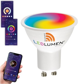 Żarówka LED GU10 5W=40W 470lm RGB CCT 120° Ściemnialna WIFI TUYA SMART LIFE